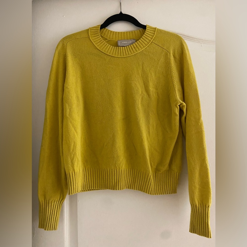 Everlane Cashmere Yellow Classic Crew Sweater
